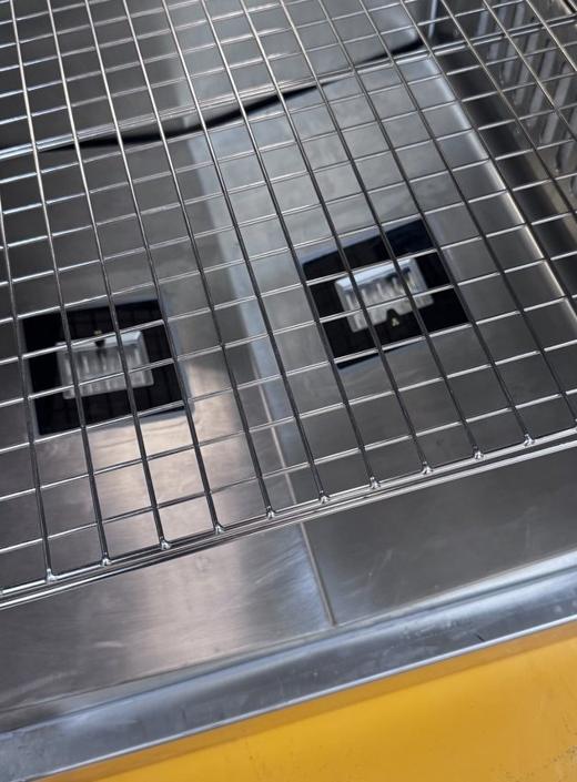 The lower pair of modules seen through the open grid