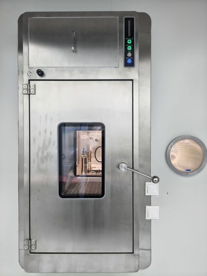 UV222 Pass-Through Box in service, doors closed